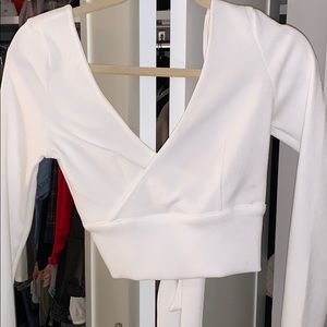 Crop white long sleeve